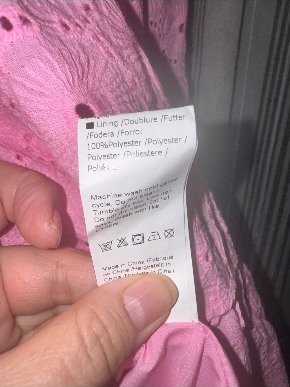 NWT Pink Eyelet V-Neck Tiered Mini Dress XXL - Picture 5 of 5